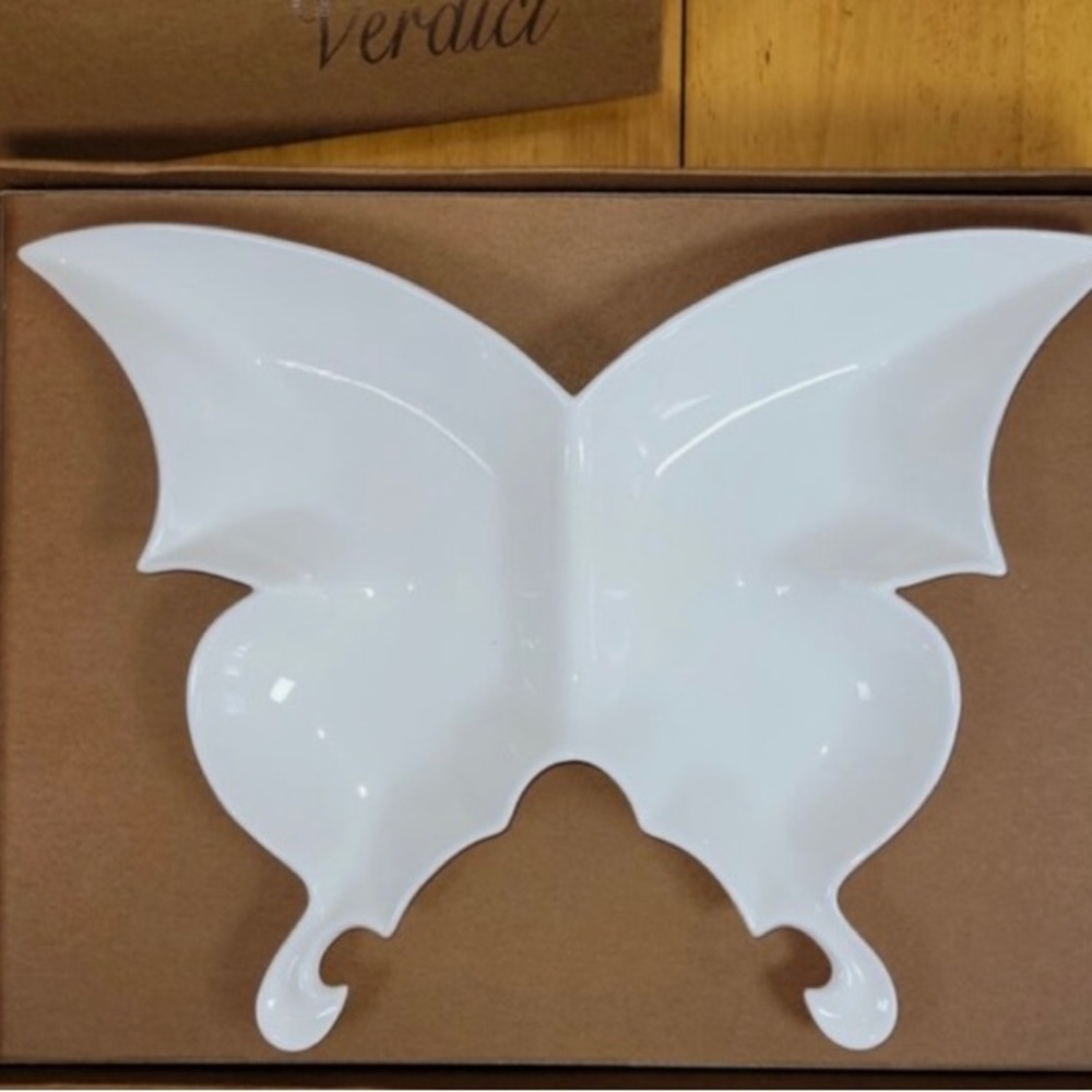 Verdici White Butterfly Dish